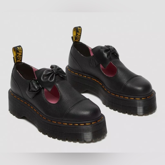 Dr Martens x Lazy Oaf Bethan Mary Jane Leather Black Size 10 NEW - Picture 3 of 12